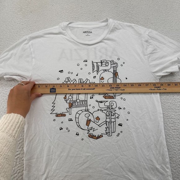 Aritzia | Women's Short Sleeve White Graphic Tee Band Instruments Size Small - Picture 5 of 11